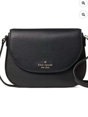 Kate Spade Leila Mini Flap Pebbled leather Black Crossbody Like New Condition